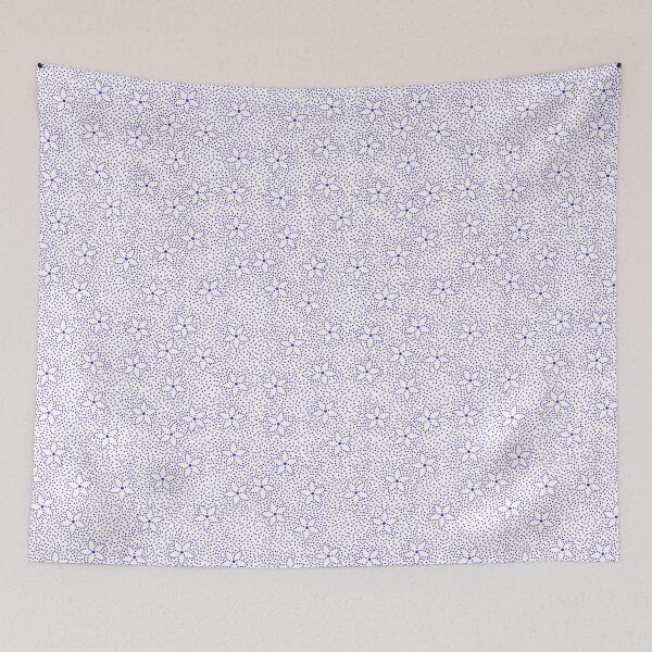 Item preview, Blue Japanese Flowers Pattern designed and sold by WonderLang.