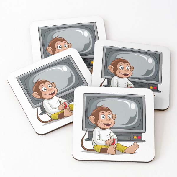 Item preview, a monkey is watching tv designed and sold by alnamla.