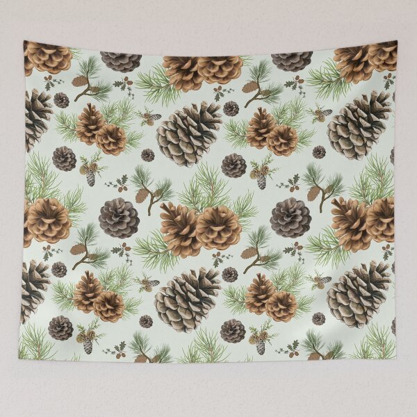 Item preview, Botanical Earthy Pinecone Pattern designed and sold by SiYDesigns.
