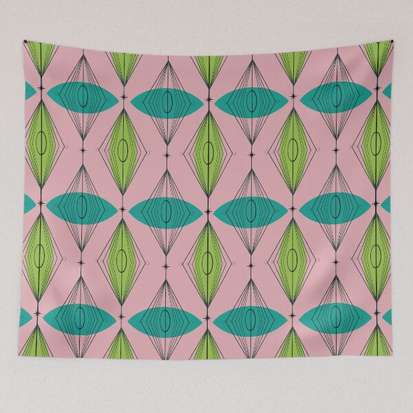Item preview, Atomic Pink Ogee and Starbursts designed and sold by StrangeLilOnion.