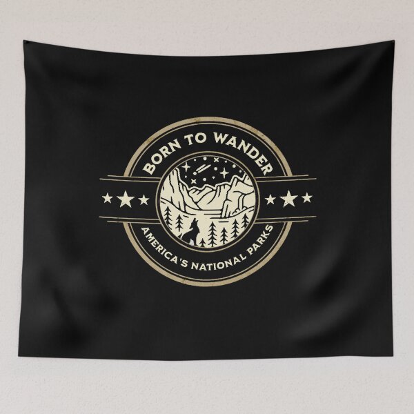 Item preview, Camping Quotes: Born to Wander Americas National Parks designed and sold by AMINE  ★★★★★.