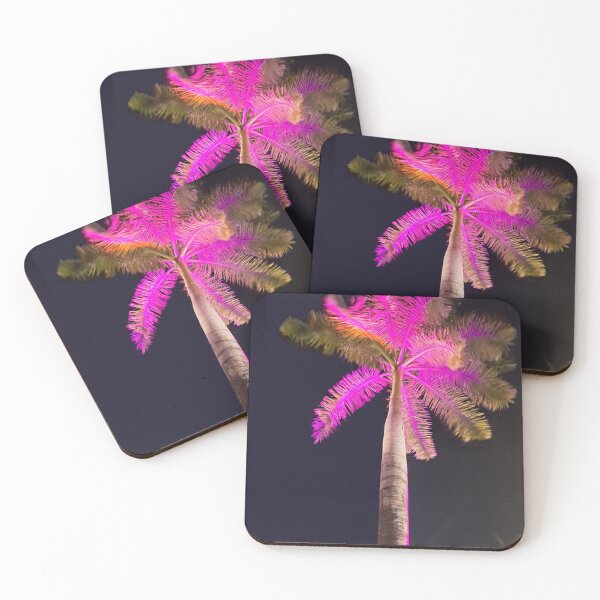 Item preview, Pink Paradise: A Majestic Palm Tree Illuminated in a Vibrant Shade of Pink designed and sold by PhotografeeMrsB.