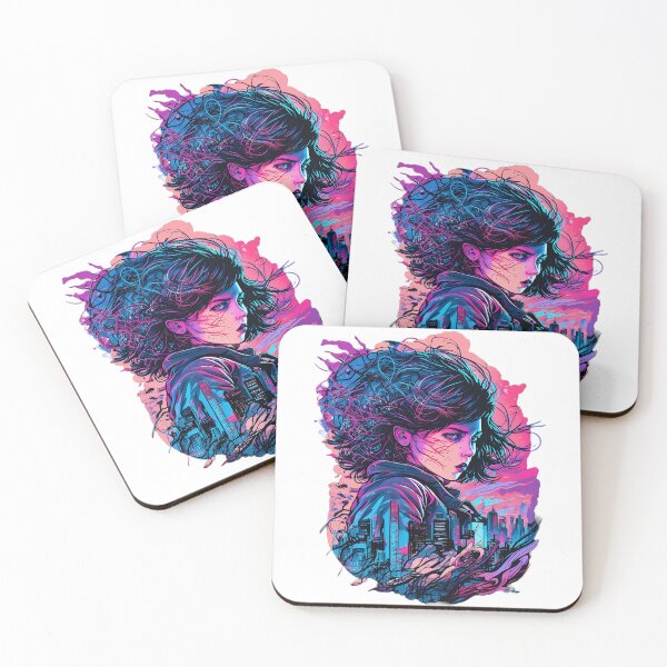 Item preview, Cyberpunk woman in vibrant colors designed and sold by antoniol-ai.