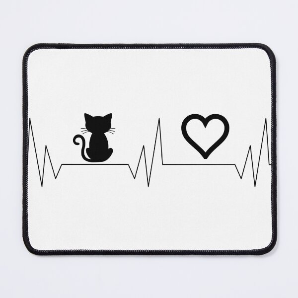 Item preview, diagram of heart pulse cat and heart designed and sold by Galena Georgieva.