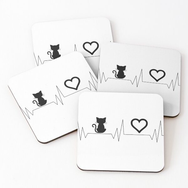 Item preview, diagram of heart pulse cat and heart designed and sold by Galena Georgieva.