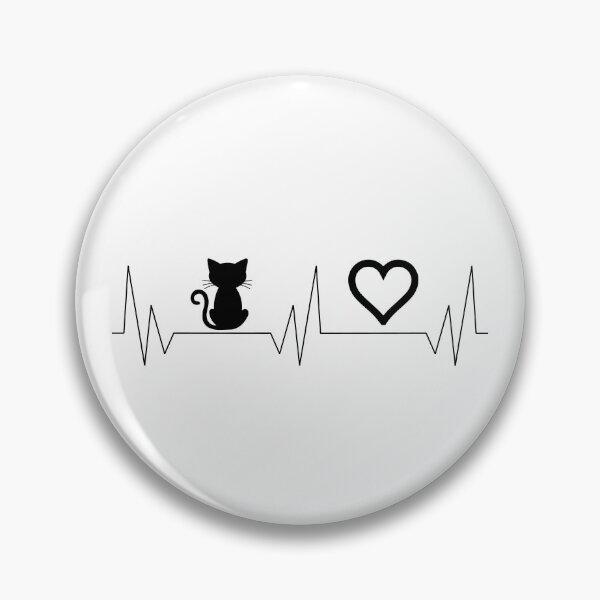 Item preview, diagram of heart pulse cat and heart designed and sold by Galena Georgieva.