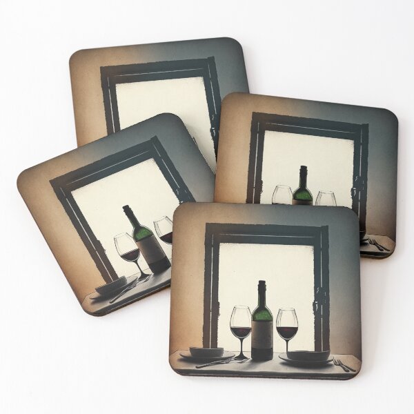 Item preview, Wine Table Restaurant Wine Bottle Wine Glasses  designed and sold by Alper Billik.
