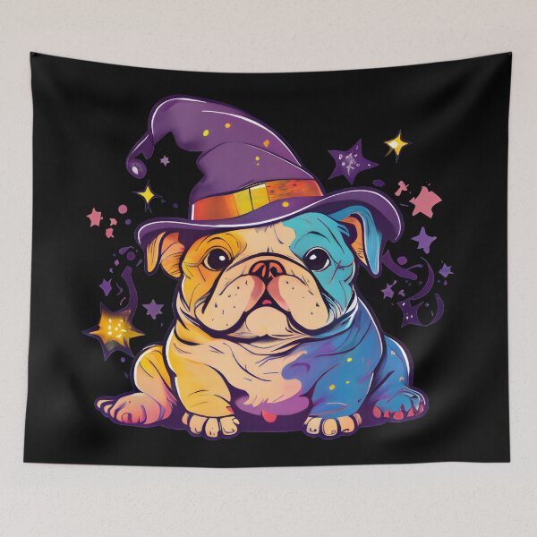 Item preview, Bulldog Dog Wizard Witch Kawaii designed and sold by Leonardo Palumbo.