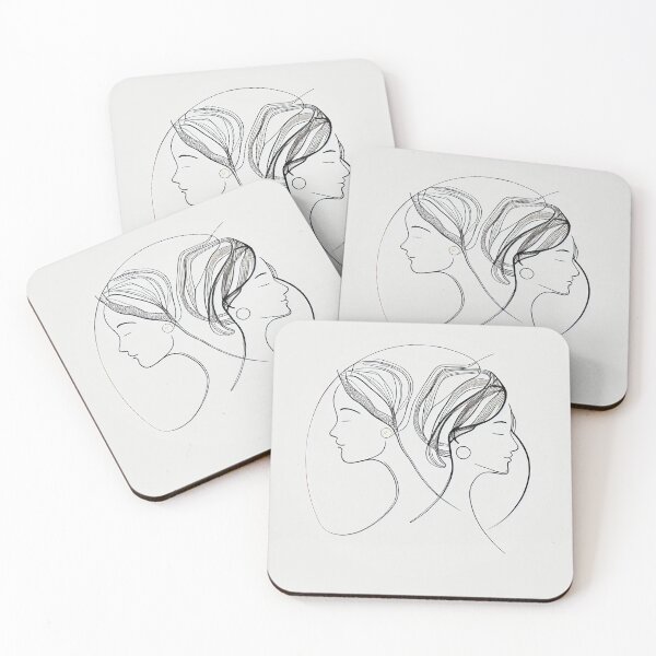 Item preview, Minimalist Line Art of Two Women for Tshirt and Sticker designed and sold by DafGole.