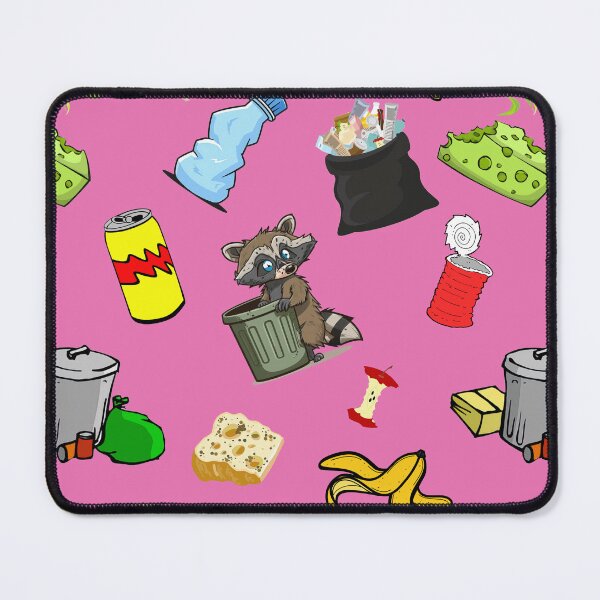 Item preview, Raccoon Garbage Pattern - Pink Background designed and sold by Unicorn Trainwreck.