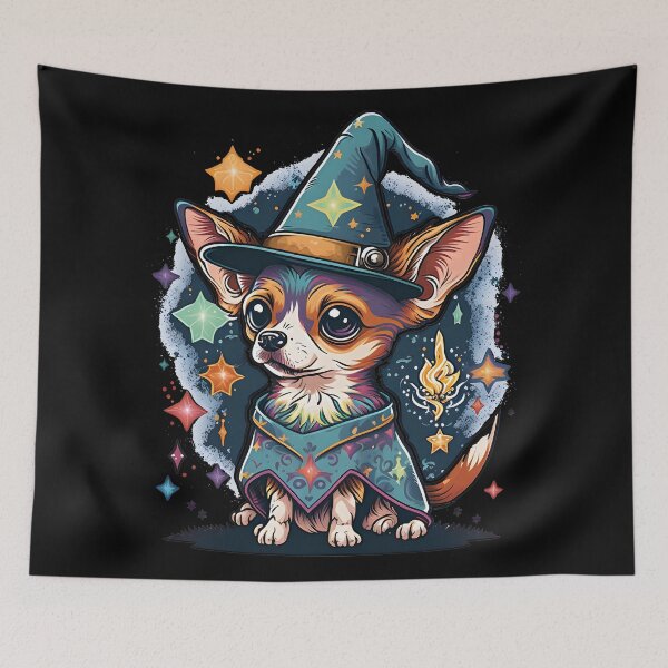 Item preview, Chihuahua Dog Wizard Witch Kawaii designed and sold by Leonardo Palumbo.