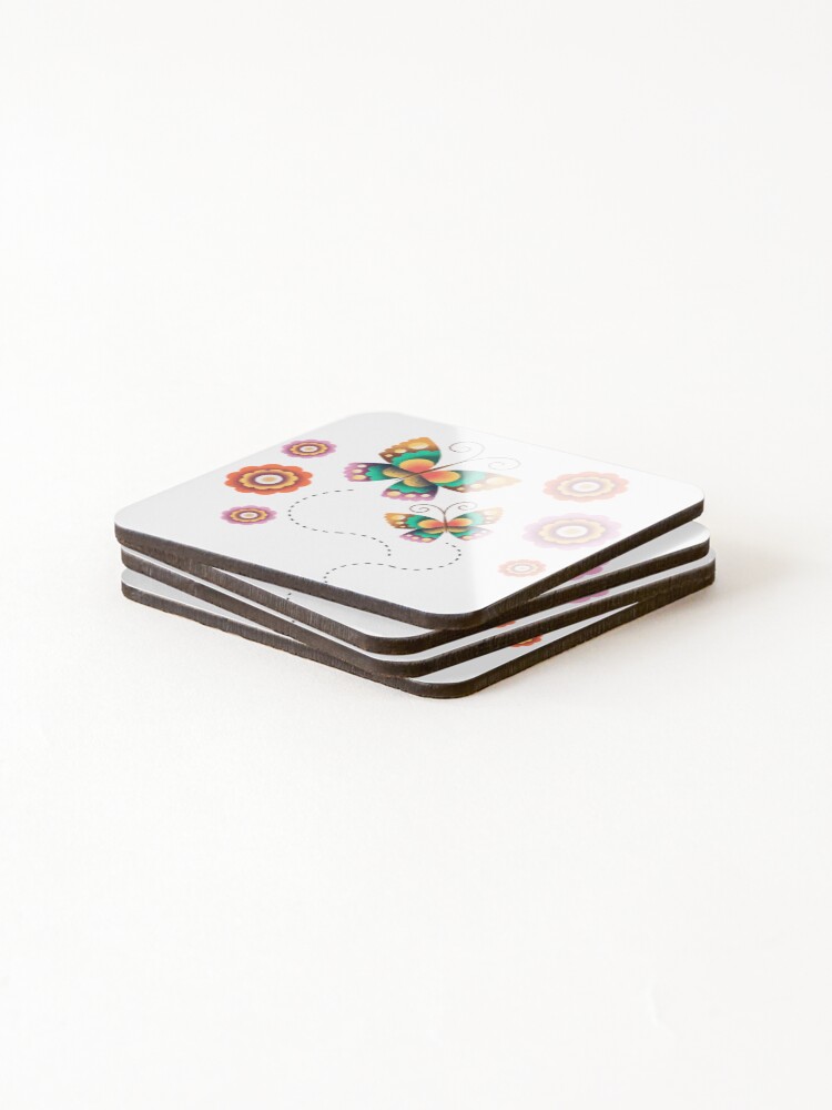 Thumbnail 4 of 5, Coasters (Set of 4), Butterflys In Spring designed and sold by Timeknights.
