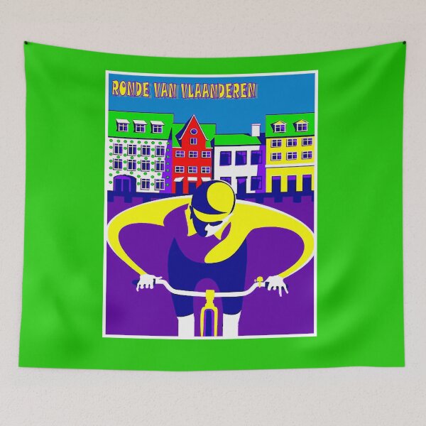 Item preview, RONDE VAN VLAANDEREN : Abstract Surreal Psychedelic Advertising Bicycle Racing Print designed and sold by posterbobs.
