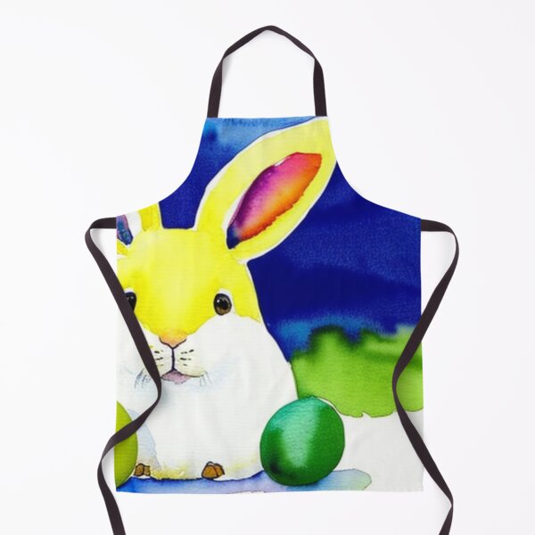 Item preview, Easter Bunny with Easter Eggs in Watercolor designed and sold by SquishStitches.