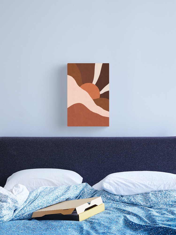 Thumbnail 2 of 3, Canvas Print, Sunset landscape in burnt orange designed and sold by Miss-Belle.