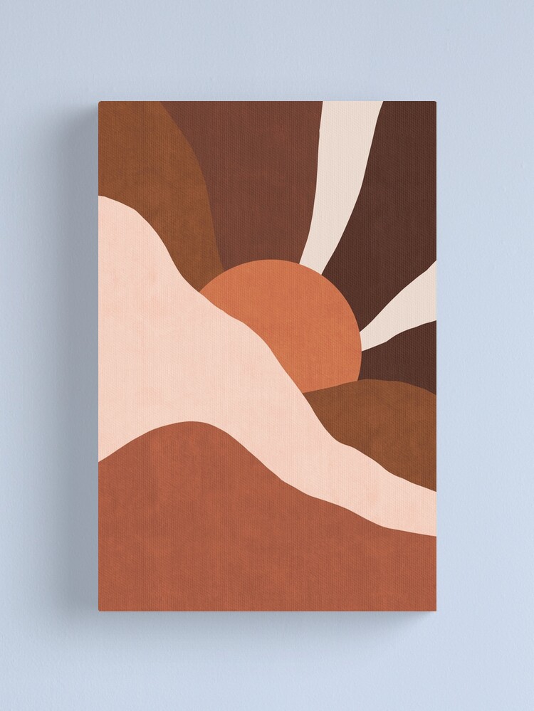 Thumbnail 1 of 3, Canvas Print, Sunset landscape in burnt orange designed and sold by Miss-Belle.