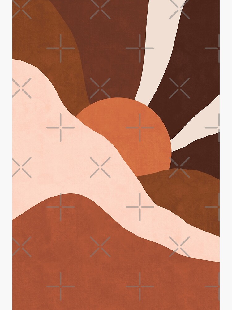 Thumbnail 3 of 3, Canvas Print, Sunset landscape in burnt orange designed and sold by Miss-Belle.