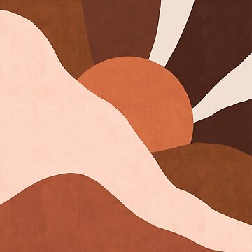 Artwork thumbnail, Sunset landscape in burnt orange by Miss-Belle