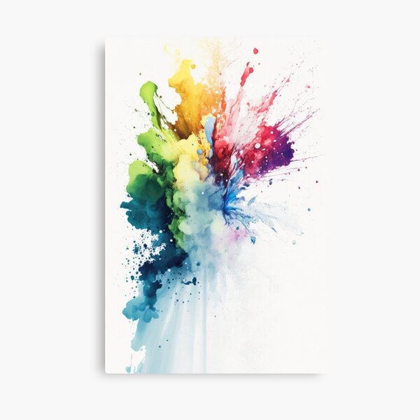 Chromatic Burst: Abstract Watercolor Ink Splash Painting | Art Board Print