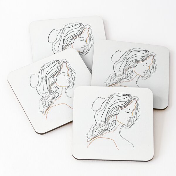 Item preview, Stylish Line Art of a Woman for Tshirt and Sticker designed and sold by DafGole.