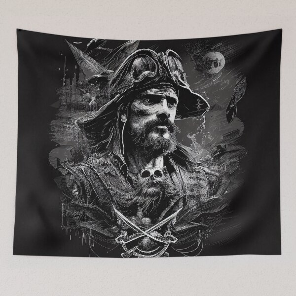 Item preview, pirate ship black and white graphics designed and sold by RSDESIGNSteam.