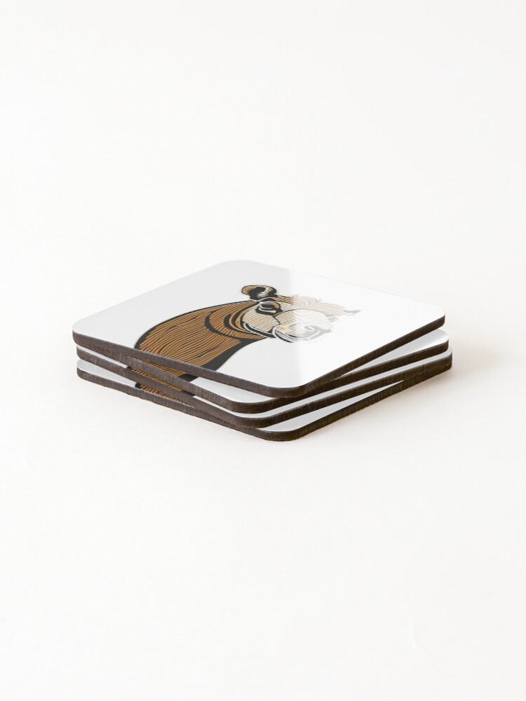 Thumbnail 4 of 5, Coasters (Set of 4), Minimal Camel Sticker designed and sold by TopStickerShop.