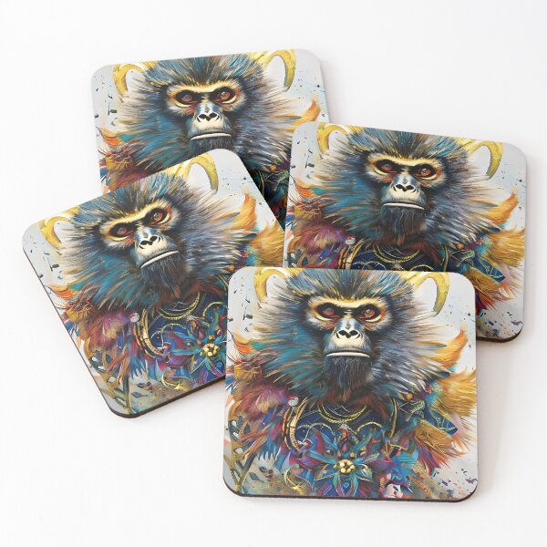 Item preview, Colorful Monkey Drawing Art designed and sold by TopStickerShop.