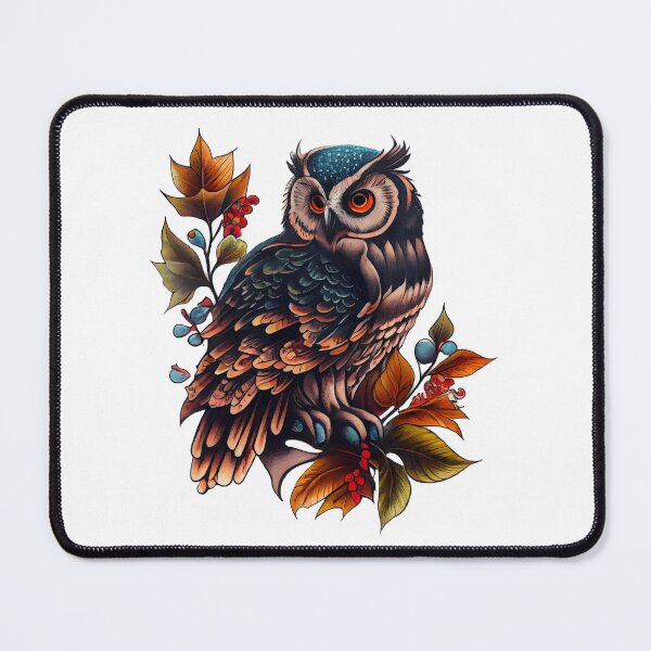 Item preview, Traditional Owl Tattoo designed and sold by TourDePassion.