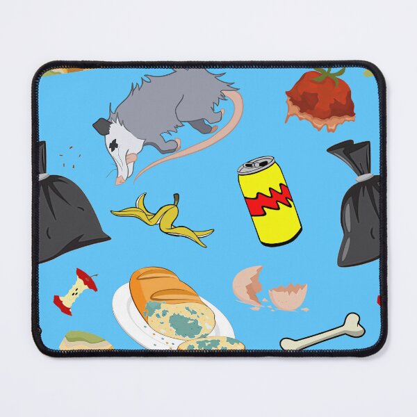 Item preview, Opossum Garbage Pattern - Blue Background designed and sold by Unicorn Trainwreck.