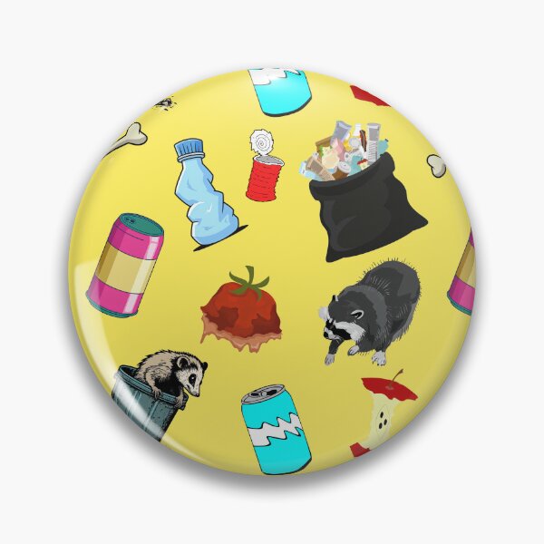 Item preview, Opossum & Raccoon Garbage Pattern - Yellow Background designed and sold by Unicorn Trainwreck.