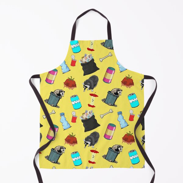 Item preview, Opossum & Raccoon Garbage Pattern - Yellow Background designed and sold by Unicorn Trainwreck.