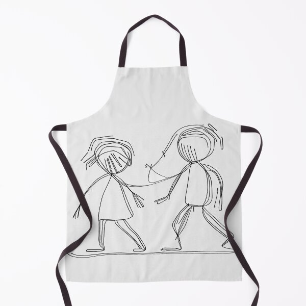 Aperçu de l'œuvre Charming Line Art of Two Children Playing for Tshirt and Sticker créée et vendue par DafGole.