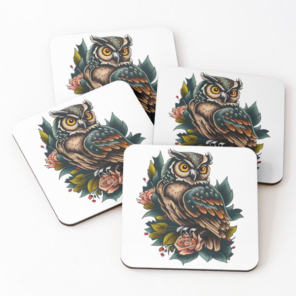 Item preview, Traditional Owl Tattoo designed and sold by TourDePassion.