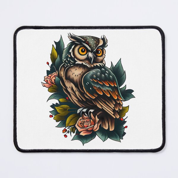 Item preview, Traditional Owl Tattoo designed and sold by TourDePassion.