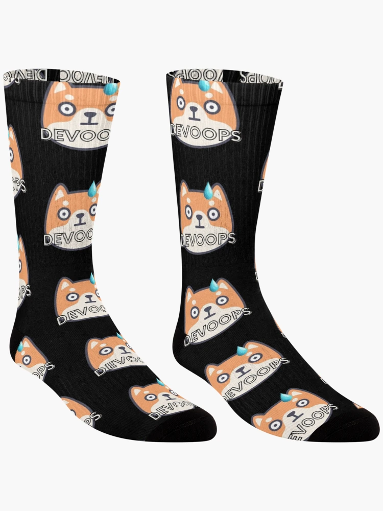 Thumbnail 3 of 5, Socks, DevOoops DevOps designed and sold by codepuns.
