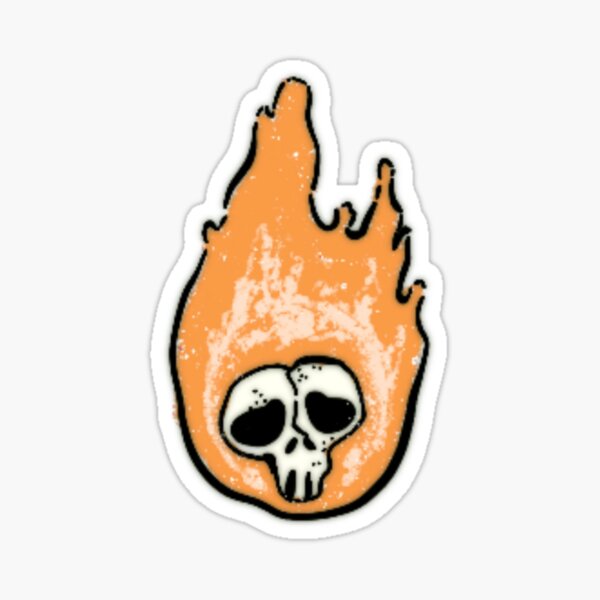 Flaming skull Sticker