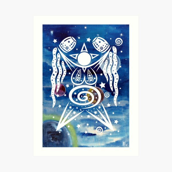 Pagan Art. Sternengöttin mit Wasser und Sternen. Kunstdruck