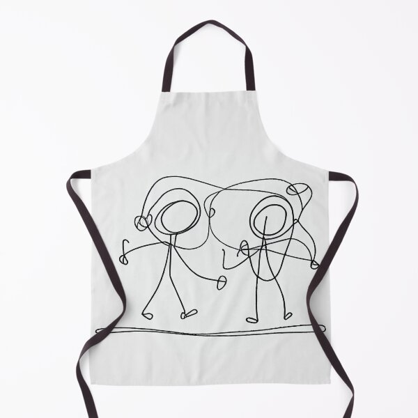 Aperçu de l'œuvre Minimalist Line Art of Two Kids Playing for Tshirt and Sticker créée et vendue par DafGole.