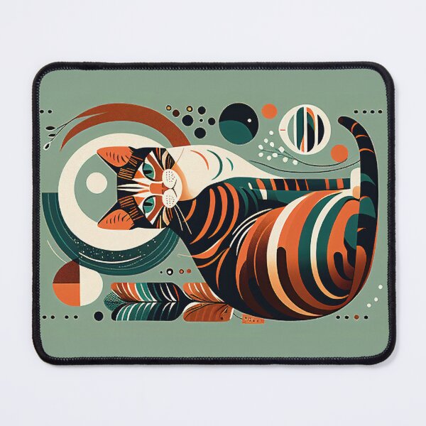 Aperçu de l'œuvre Boho Cat 70 Abstract Art Print Peinture Décoration murale créée et vendue par winterkitty88.