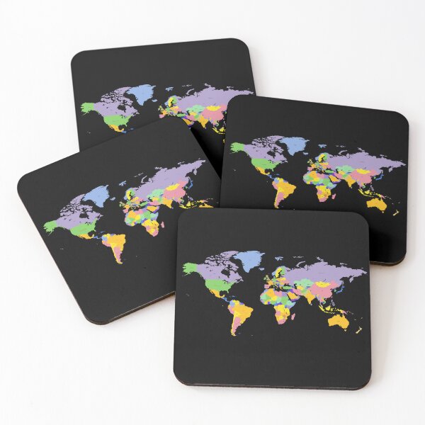 Item preview, cartography. world map on black background. all countries of the world. political map. vector illustration designed and sold by Daria-design.