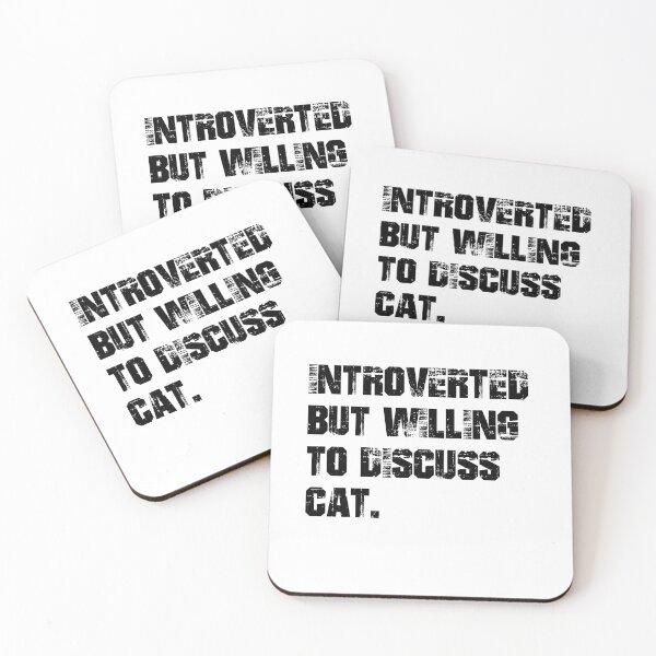 Aperçu de l'œuvre Introverti mais prêt à discuter des chats créée et vendue par the--best-art.