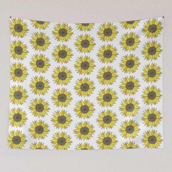 Artikelvorschau, Gelbe glückliche Sonnenblumen-Illustration entworfen und verkauft von CJAura by Claire Jane Johnson.