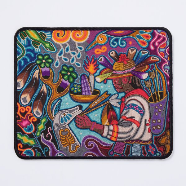 Item preview, mexican huichol shaman deer hunter designed and sold by aramara-huichol.