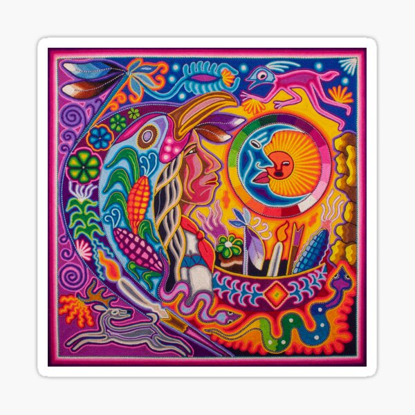 Vista previa del artículo con la obra «Shaman huichol mexican marakame venado wixarika», diseñado y vendido por aramara-huichol.