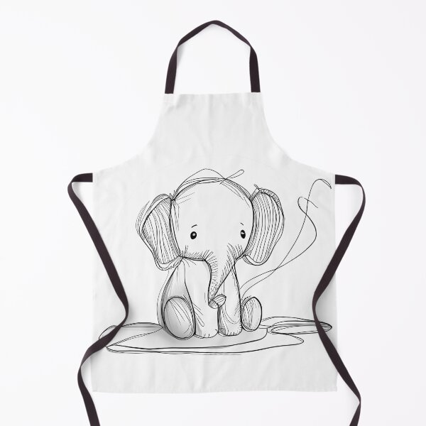 Aperçu de l'œuvre Minimalist Line Art of Baby Elephant for Tshirt and Sticker créée et vendue par DafGole.