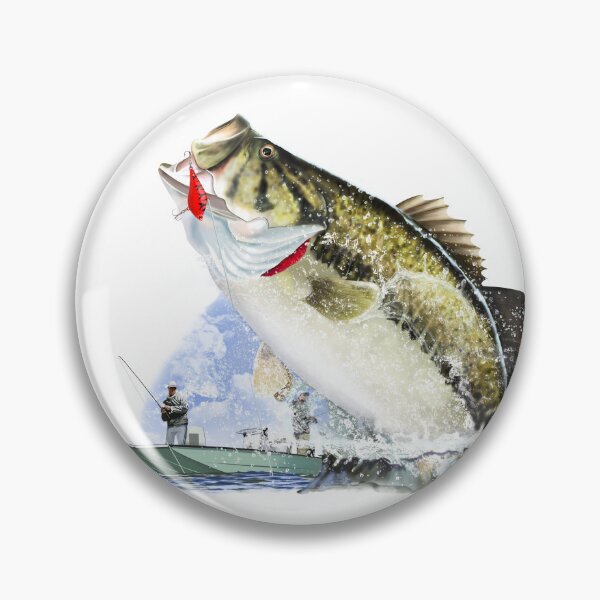 Item preview, Hooked Bigmouth Bass Fighting Angler designed and sold by Color4Nature.