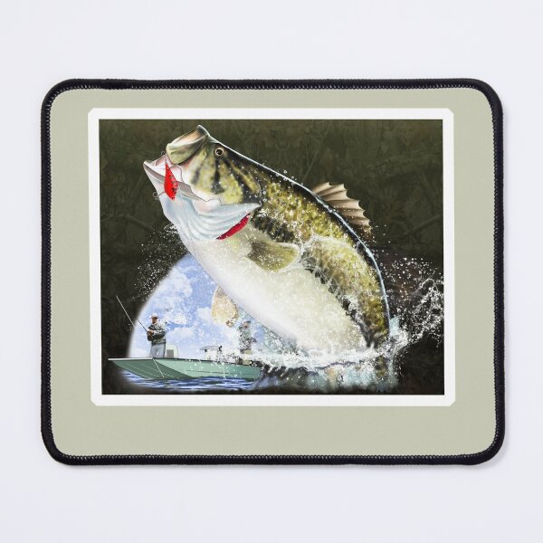 Item preview, Hooked Bigmouth Bass Fighting Angler designed and sold by Color4Nature.