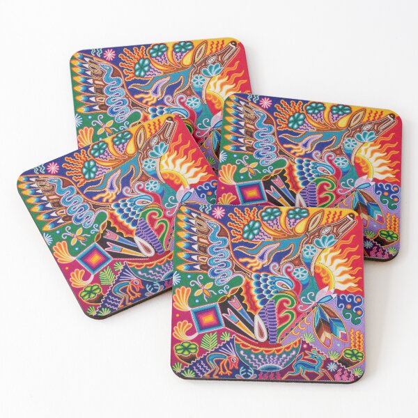 Item preview, Deer and eagle mexican huicho wixarika designed and sold by aramara-huichol.