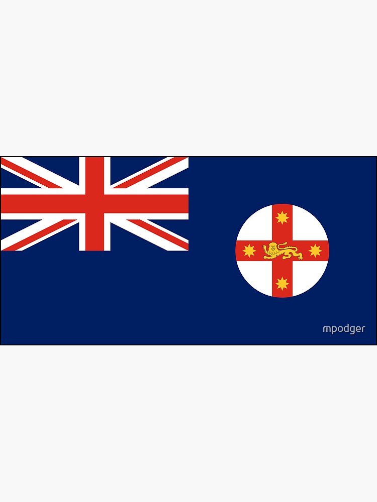 Thumbnail 3 of 3, Sticker, NEW SOUTH WALES Flag Gifts, Masks, Stickers & Products designed and sold by mpodger.