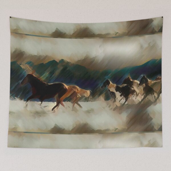 Item preview, Sabrina Farmer Art - Wild Horses - Mountains designed and sold by sabrinart42.